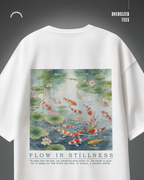Dreaming In Circles- Koi Inspired White Oversized Tee