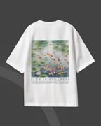 Dreaming In Circles- Koi Inspired White Oversized Tee